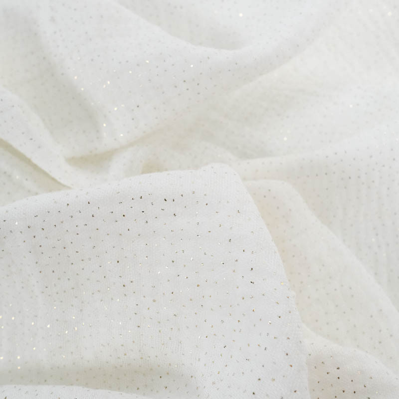 Double Gaze Pailletée Blanc Or - Maison Klem